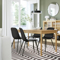 TONSTAD / NORDMANSSKÄR Table and 4 chairs, oak veneer/Bomstad black black, 150x80 cm