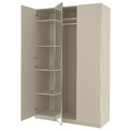 PAX / FORSAND/ÅHEIM Wardrobe combination, grey-beige/mirror glass, 150x60x236 cm