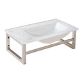 Glass Wall-Mounted Basin GoodHome Tapti 45x26cm, white