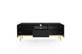 TV Cabinet Nicole 150 cm, matt black/gold legs