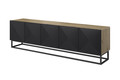 TV Cabinet Asha 200 cm, metal legs, artisan/matt black