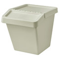 SORTERA Sorting bin with lid, beige, 60 l