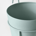 VITLÖK Plant pot with holder, in/outdoor/turquoise, 15 cm