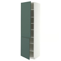 METOD High cabinet with shelves/2 doors, white/Aspudden dark grey-green, 60x60x220 cm