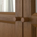 BILLY / OXBERG Bookcase comb w panel/glass doors, brown walnut effect, 160x202 cm