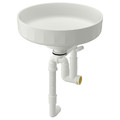 LERSJÖN Countertop wash-basin w water trap, white, 38x14 cm
