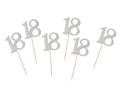 Birthday Picks 18 6pcs, silver