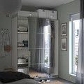 PAX / AULI Wardrobe with sliding doors, white/mirror glass, 150x66x201 cm