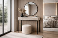 Dressing Table Nicole 100, cashmere/black legs, with Mirror 60, black