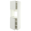 METOD High cab f oven w 2 doors/shelves, white/Aspudden light grey, 60x60x200 cm