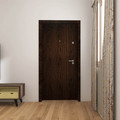 Flat Entrance Door Dominos 80, left, natural walnut