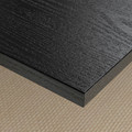 MITTZON Conference table, black stained ash veneer/white, 140x108x75 cm