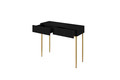 Modern Console Table Dresser Dressing Table Nicole, matt black, gold legs