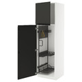 METOD High cabinet with cleaning interior, white/Upplöv matt anthracite, 60x60x200 cm