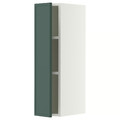 METOD Wall cabinet with shelves, white/Aspudden dark grey-green, 20x80 cm