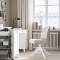 ROSENTORP Swivel chair, white/Kilanda beige