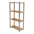 Wooden Shelving Unit 130 x 65 x 30 cm 4 Shelves 20 kg