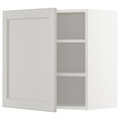 METOD Wall cabinet with shelves, white/Lerhyttan light grey, 60x60 cm