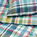 HÖSTGENTIANA Duvet cover and 2 pillowcases, multicolour/check, 200x200/50x60 cm