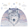 Wall Sticker Set 119x82cm - Wolf