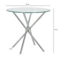 Dining Table Ufo 90cm, transparent/chrome
