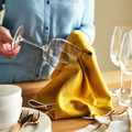 SANDABBORRE Tea towel, white/dark yellow, 50x50 cm