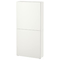 BESTÅ Wall cabinet with 2 doors, white/Lappviken white, 60x22x128 cm