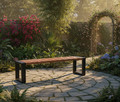 Architectural Metal Garden Bench Bold 150cm, black-brown