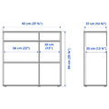 VIHALS Shelving unit with 4 shelves, dark grey, 95x37x90 cm