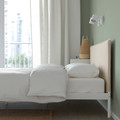 KLEPPSTAD Bed frame, white/Vissle beige, 160x200 cm