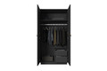 Wardrobe Nicole with Drawer Unit 100 cm, matt black, gold handles