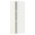 METOD Wall cabinet with shelves, white/Vallstena white, 20x80 cm
