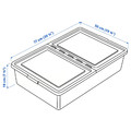 SOCKERBIT Storage box with lid, white, 50x77x19 cm