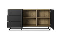 Chest of Drawers Asha 167cm, metal legs, artisan/matt black