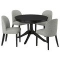 ROSENTORP / ROSENTORP Table and 4 chairs, black/Tibbleby beige-grey black, 110/155 cm