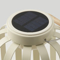 SOLVINDEN LED solar-powered floor lamp, beige/stripe, 42 cm
