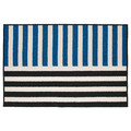 VÄNDPLATS Rug, low pile, blue black/stripe, 60x90 cm