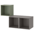 EKET Wall-mounted cabinet combination, grey-green/dark grey, 105x35x70 cm