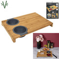 Bamboo Chopping Board with Silicone Containers