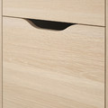 ALEX Drawer unit on castors, white stained oak effect/black, 36x50 cm