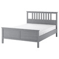 HEMNES Bed frame with mattress, grey stain/Åkrehamn firm, 160x200 cm