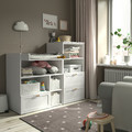 SMÅSTAD / PLATSA Changing table, white with frame/with bookcase, 150x79x123 cm