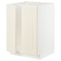 METOD Base cabinet for sink + 2 doors, white/Bodbyn off-white, 60x60 cm