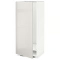 METOD High cabinet for fridge/freezer, white, Ringhult light grey, 60x60x140 cm