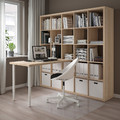 KALLAX / LAGKAPTEN Desk combination, white/white stained oak effect, 182x159x182 cm