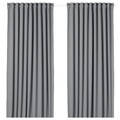 MAJGULL Block-out curtains, 1 pair, grey, 145x300 cm