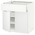 METOD / MAXIMERA Base cabinet with drawer/2 doors, white/Voxtorp matt white, 80x60 cm