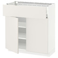 METOD / MAXIMERA Base cabinet with drawer/2 doors, white/Veddinge white, 80x37 cm