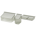 VISSLAÅN Drawer organisers, set of 3, grey