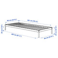 VEVELSTAD Bed frame with 1 headboard, white/Tolkning rattan, 90x200 cm
